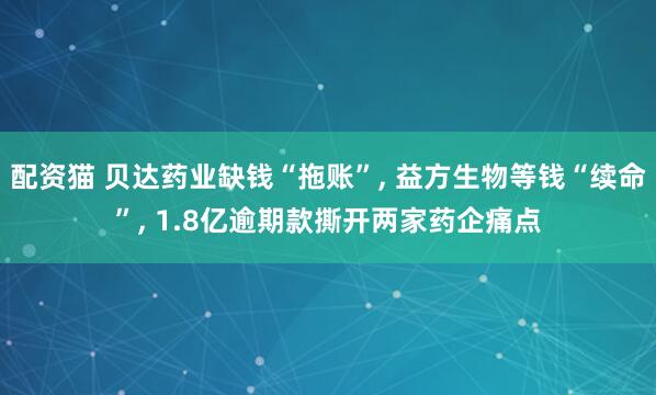 配资猫 贝达药业缺钱“拖账”, 益方生物等钱“续命”, 1.8亿逾期款撕开两家药企痛点