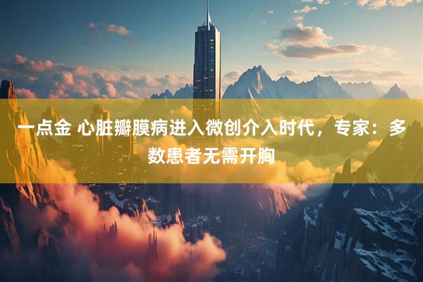 一点金 心脏瓣膜病进入微创介入时代，专家：多数患者无需开胸